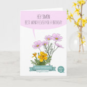 Octobre Carte Anniversaire, née dans le meilleur m (Fleur jaune)