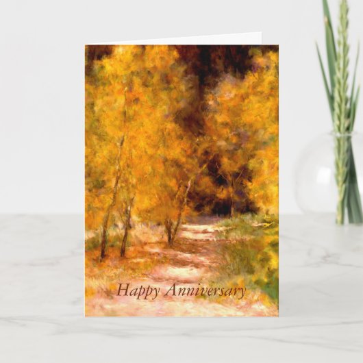 Octobre Golden Trees Anniversaire Carte de voeux (Devant)