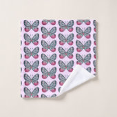 Octobre Pink verre papillon Motif Design (Gant de toilette)