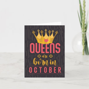 Octobre Queens Bonne carte d'anniversaire
