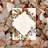 Octobre Tones Automne Floral Faire-part de mariage