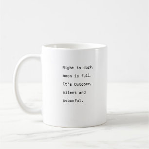 Octobre typographie de tasse de café poète pleine