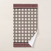 Octogone Patroon Donkerbruin en Crème Bad Handdoek (Handdoek)