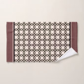 Octogone Patroon Donkerbruin en Crème Bad Handdoek (Handdoek)