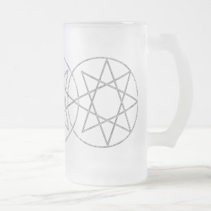 Octogram in grijs matglas bierpul