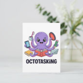 Octopasken in multitaskmodus briefkaart (Staand voorkant)