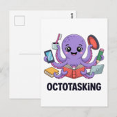 Octopasken in multitaskmodus briefkaart (Voorkant / Achterkant)