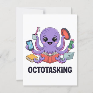 Octopasken in multitaskmodus briefkaart