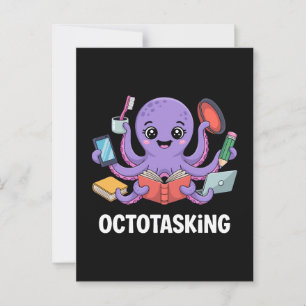 Octopasken in multitaskmodus briefkaart