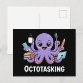 Octopasken in multitaskmodus briefkaart (Voorkant / Achterkant)