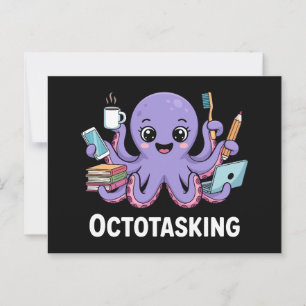 Octopasken in multitaskmodus briefkaart