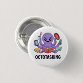 Octopasken in multitaskmodus ronde button 3,2 cm (Voorkant /achterkant)