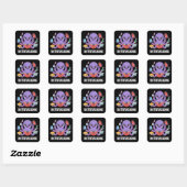 Octopasken in multitaskmodus vierkante sticker (Vel)