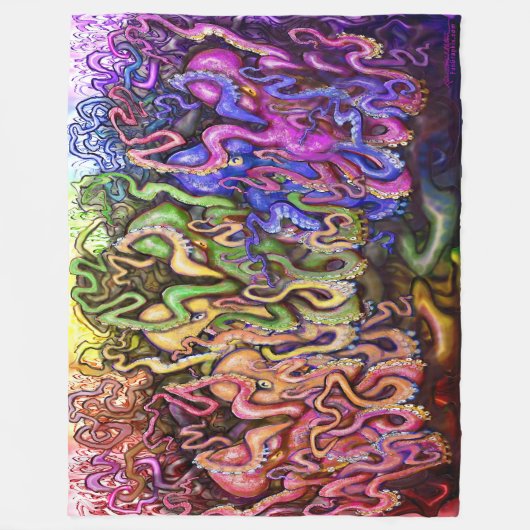 Octopi Fleece Blanket Deken (Voorkant)