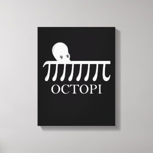 Octopi - Funny Pi Octopus Wiskunde Canvas Afdruk