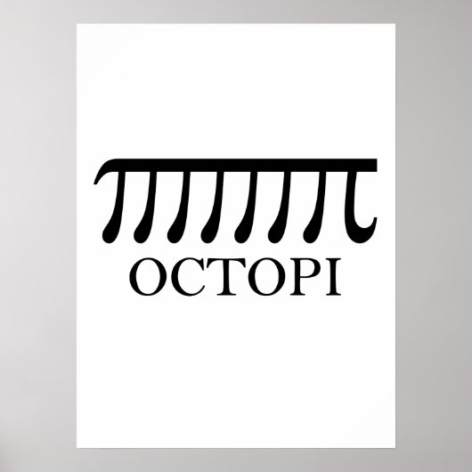 Octopi - Funny Pi Octopus Wiskunde Poster (Voorkant)