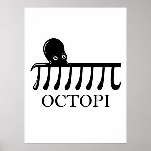 Octopi - Funny Pi Octopus Wiskunde Poster (Voorkant)