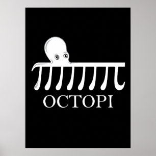 Octopi - Funny Pi Octopus Wiskunde Poster