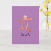 Octopi Octopus Pi Day Cartes de voeux amusantes (Fleur jaune)