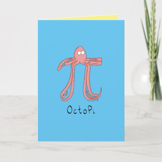 Octopi Octopus Pi Day Funny Wenskaart Kaart (Voorkant)