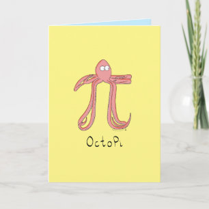 Octopi Octopus Pi Day Funny Wenskaart Kaart