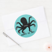 Octopi Pi Day Ronde Sticker (Envelop)