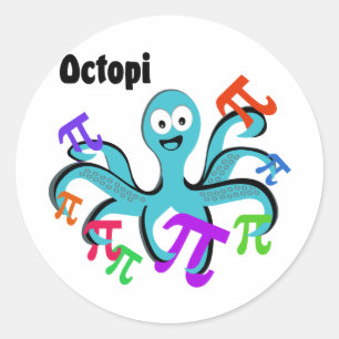 Octopi Ronde Sticker