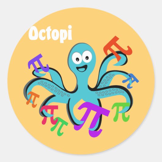 Octopi Ronde Sticker (Voorkant)