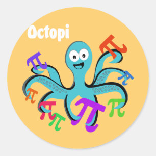 Octopi Ronde Sticker