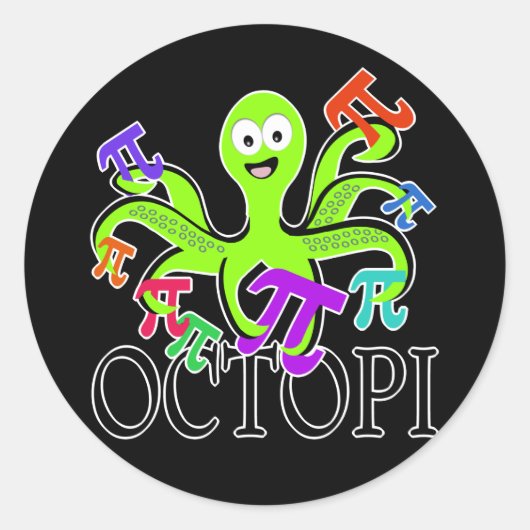 octopi ronde sticker (Voorkant)