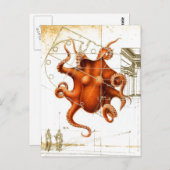  Octopi zee Squid Steampunk Octopus Briefkaart (Voorkant / Achterkant)