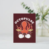 Octopulose | Octopus Drummer Briefkaart (Staand voorkant)