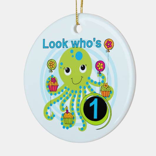 Octopus 1e Verjaardag T-shirts en geschenken Keramisch Ornament (Links)