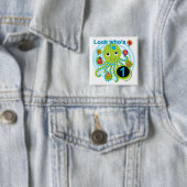 Octopus 1e Verjaardag T-shirts en geschenken Vierkante Button 5,1 Cm (In situ)