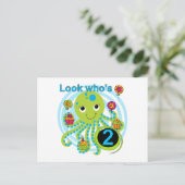 Octopus 2e Verjaardag T shirten en geschenken Briefkaart (Staand voorkant)
