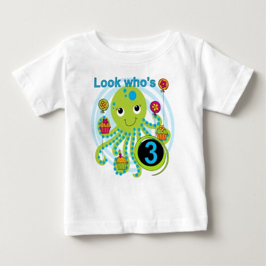 Octopus 3e anniversaire T-shirts et cadeaux (Devant)