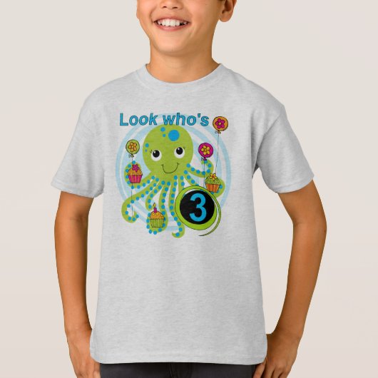 Octopus 3e anniversaire T-shirts et cadeaux (Devant)