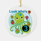 Octopus 3e verjaardag T-shirts en geschenken Keramisch Ornament (Voorkant)