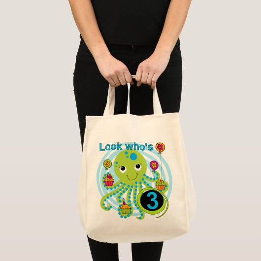 Octopus 3e verjaardag T-shirts en geschenken Tote Bag (Voorkant (product))