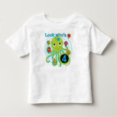 Octopus 4th Birthday T shirten en geschenken Kinder Shirts (Voorkant)