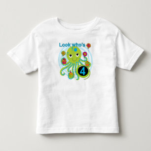 Octopus 4th Birthday T shirten en geschenken Kinder Shirts