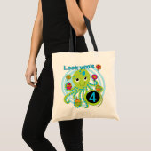 Octopus 4th Birthday T shirten en geschenken Tote Bag (Voorkant (product))