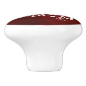 Octopus 6 White op rood r - Knob Keramische Knop (Zijkant)