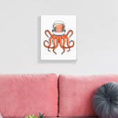Octopus als astronaut canvas afdruk (Insitu (Woonkamer))