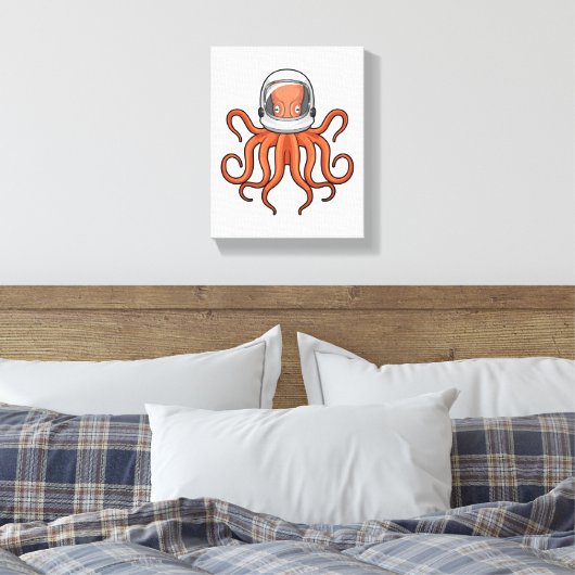 Octopus als astronaut canvas afdruk (Insitu (Slaapkamer))