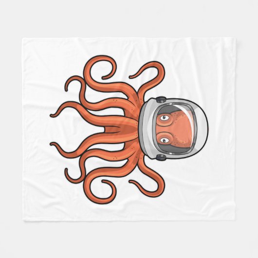 Octopus als astronaut fleece deken (Voorkant (Horizontaal))