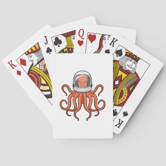 Octopus als astronaut pokerkaarten (Achterkant)
