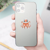 Octopus als astronaut sticker (Telefoon)