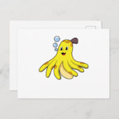 Octopus als banaan briefkaart (Voorkant / Achterkant)