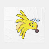 Octopus als banaan fleece deken (Voorkant (Horizontaal))